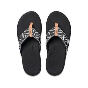Reef Cushion Cloud TX Women's~sz 8~ Flip Flop Black Geo~NWT